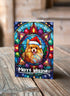 Pomeranian in a Santa Hat Christmas Card